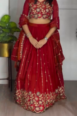Embroidered Thread Work Ready to Wear Lehenga & Blouse With Dupatta