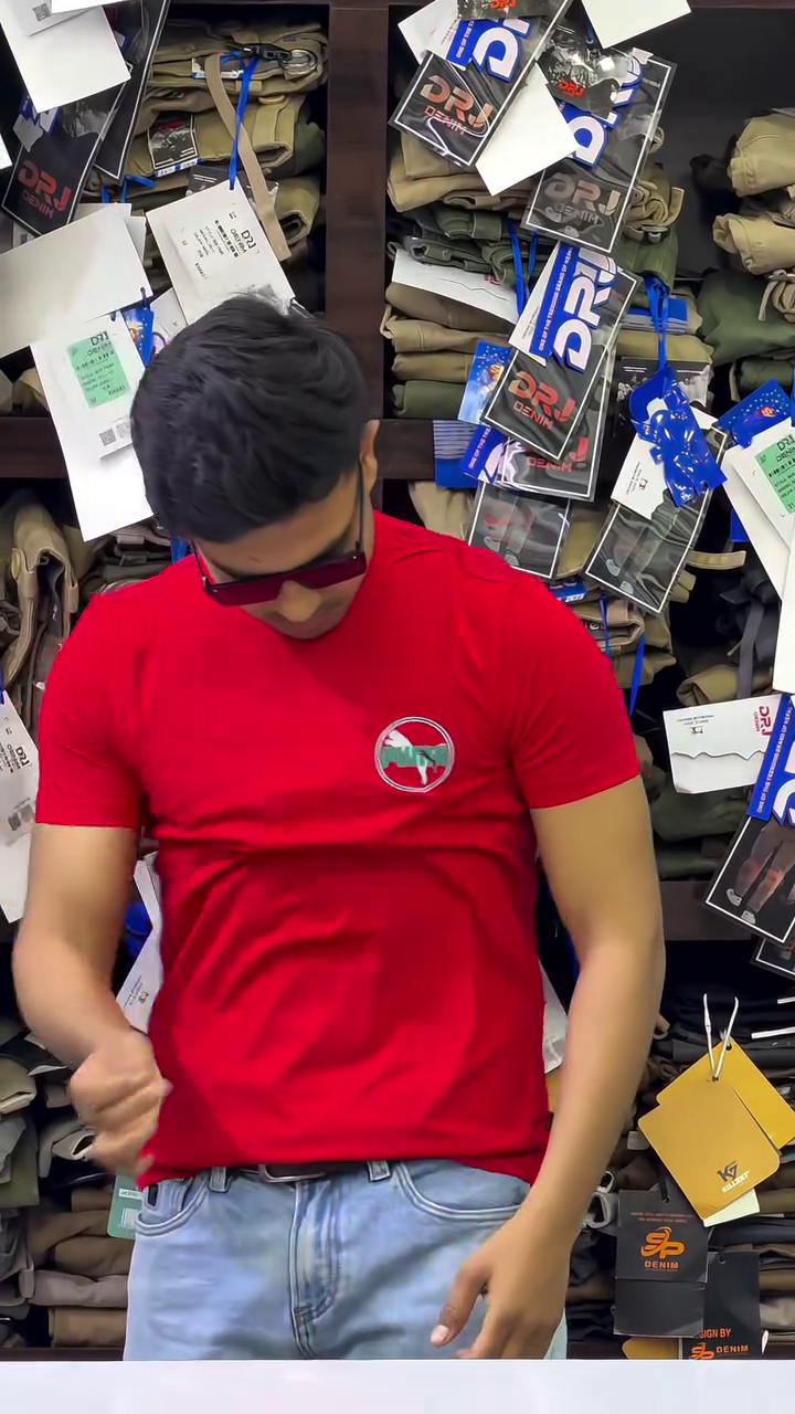 Power Up Wings Red Round Neck Cotton Half Sleeved Men's T-Shirt with Printed Graphics