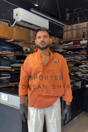 Men Orange Comfort Regular Fit Cotton Casual Shirt