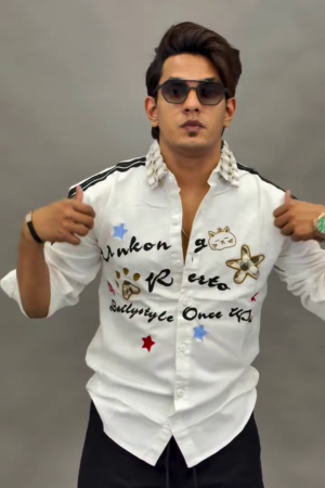 Premium Slim Fit Needle Work Party Shirt